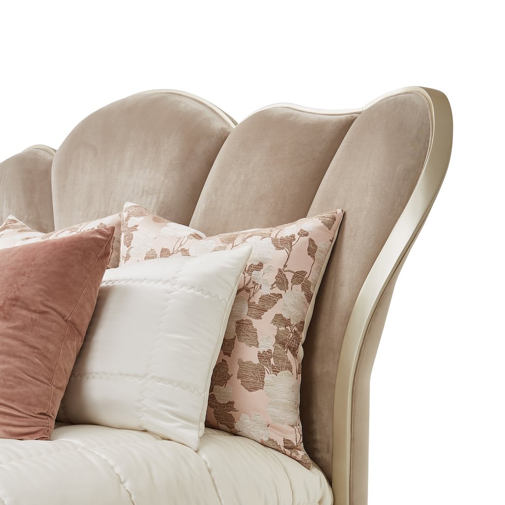 Villa Cherie Queen Channel Tufted Bed - Hazelnut