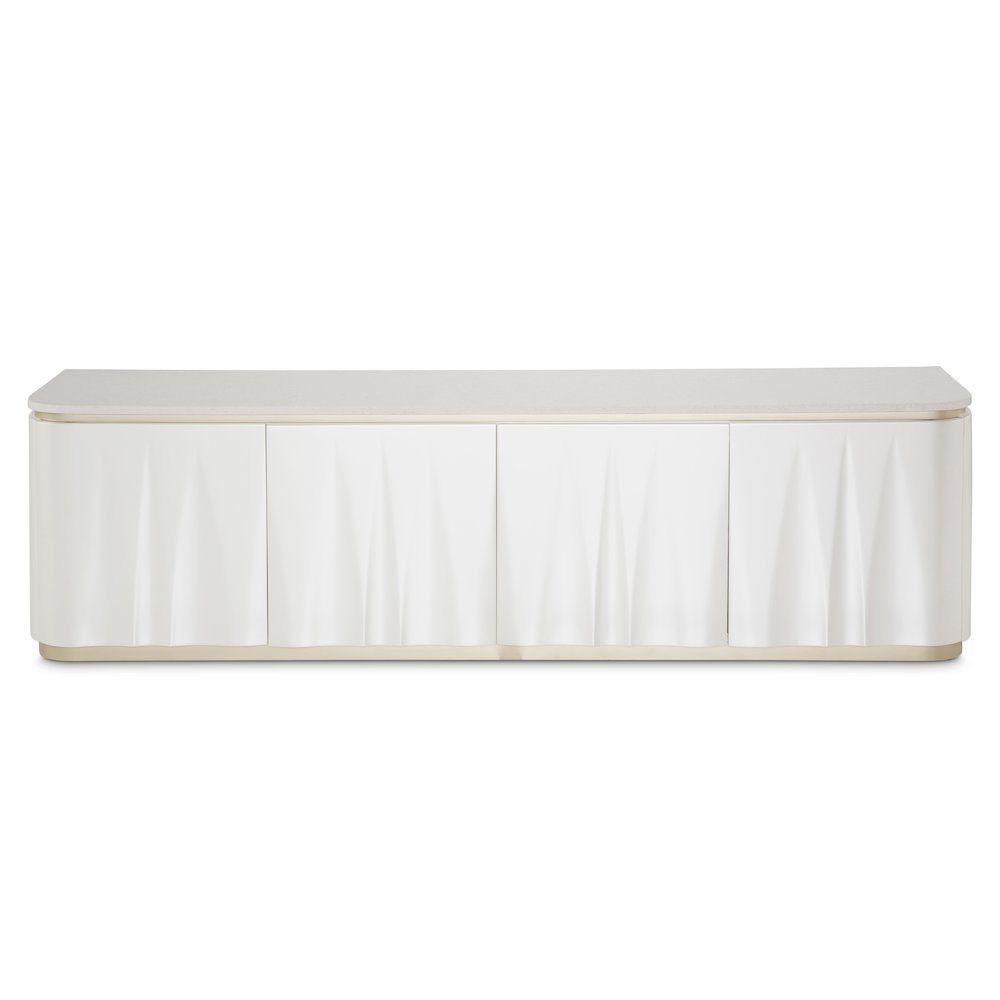 London Place Media Cabinet - Creamy Pearl