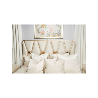 La Rachelle Cal. King Upholstered Panel Bed - Champagne