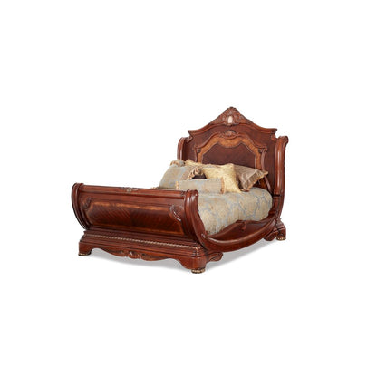 Cortina Eastern King Sleigh Bed - Honey Walnut