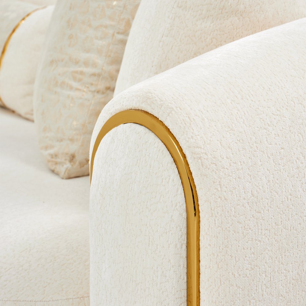 Sassani Sofa - Crepe/Gold