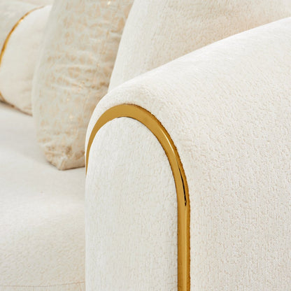 Sassani Sofa - Crepe/Gold