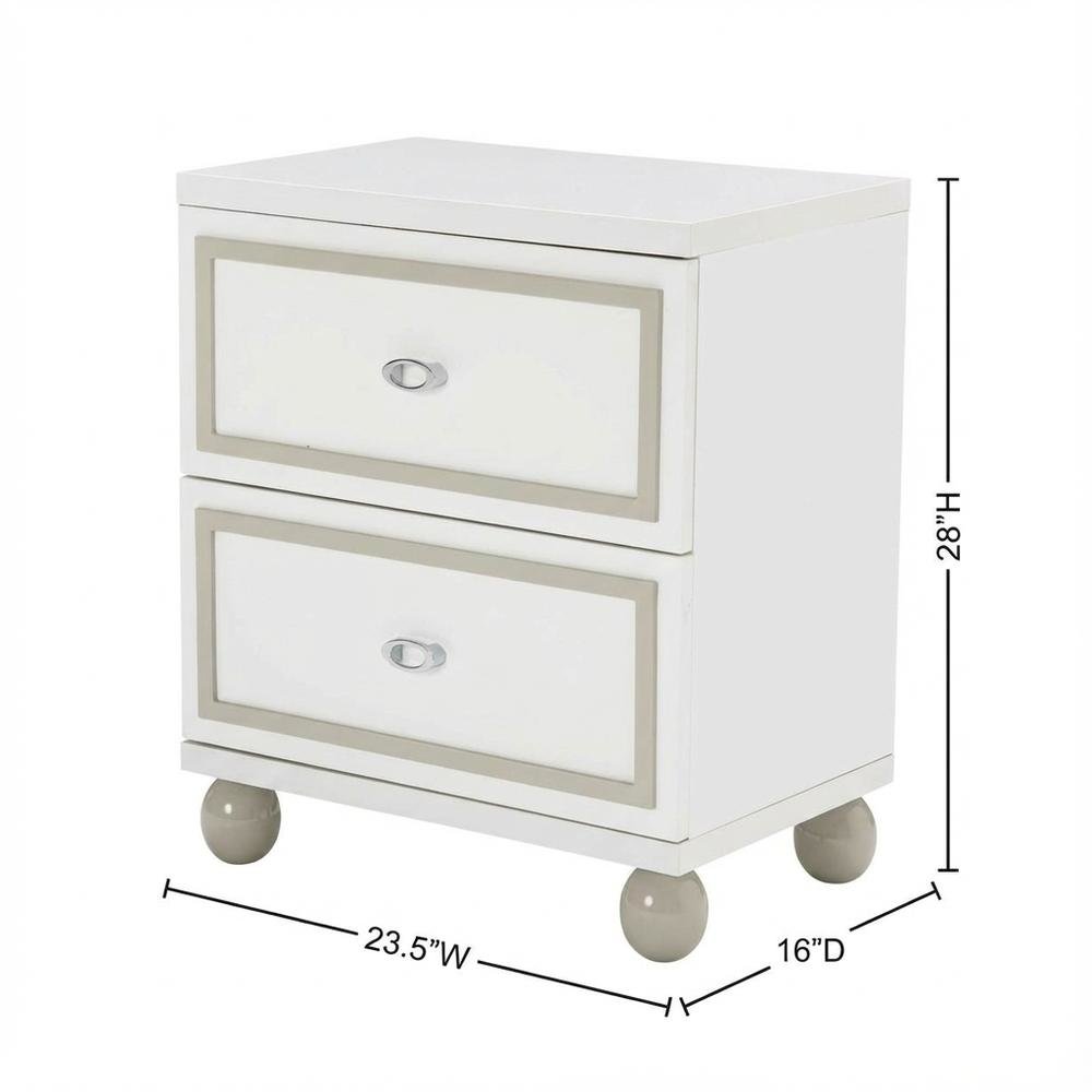 Cloud White Nightstand with Sleek Design and Durable Finish