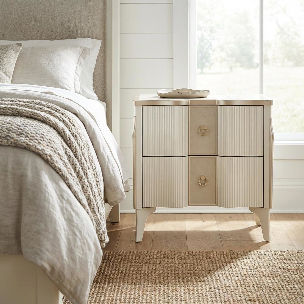 La Marisia Nightstand - Creamy Pearl
