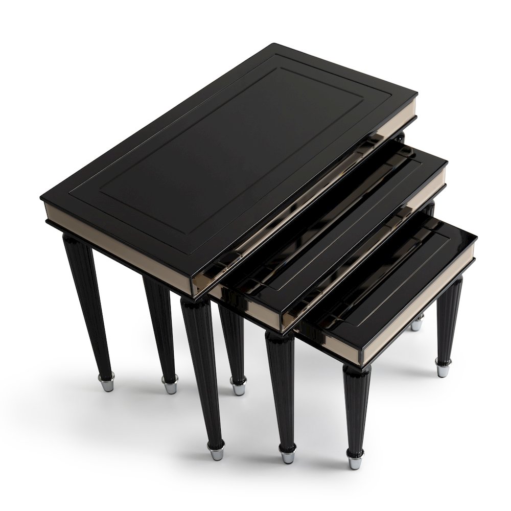La Francaise Nesting Tables, Set of 3 - Black Ice