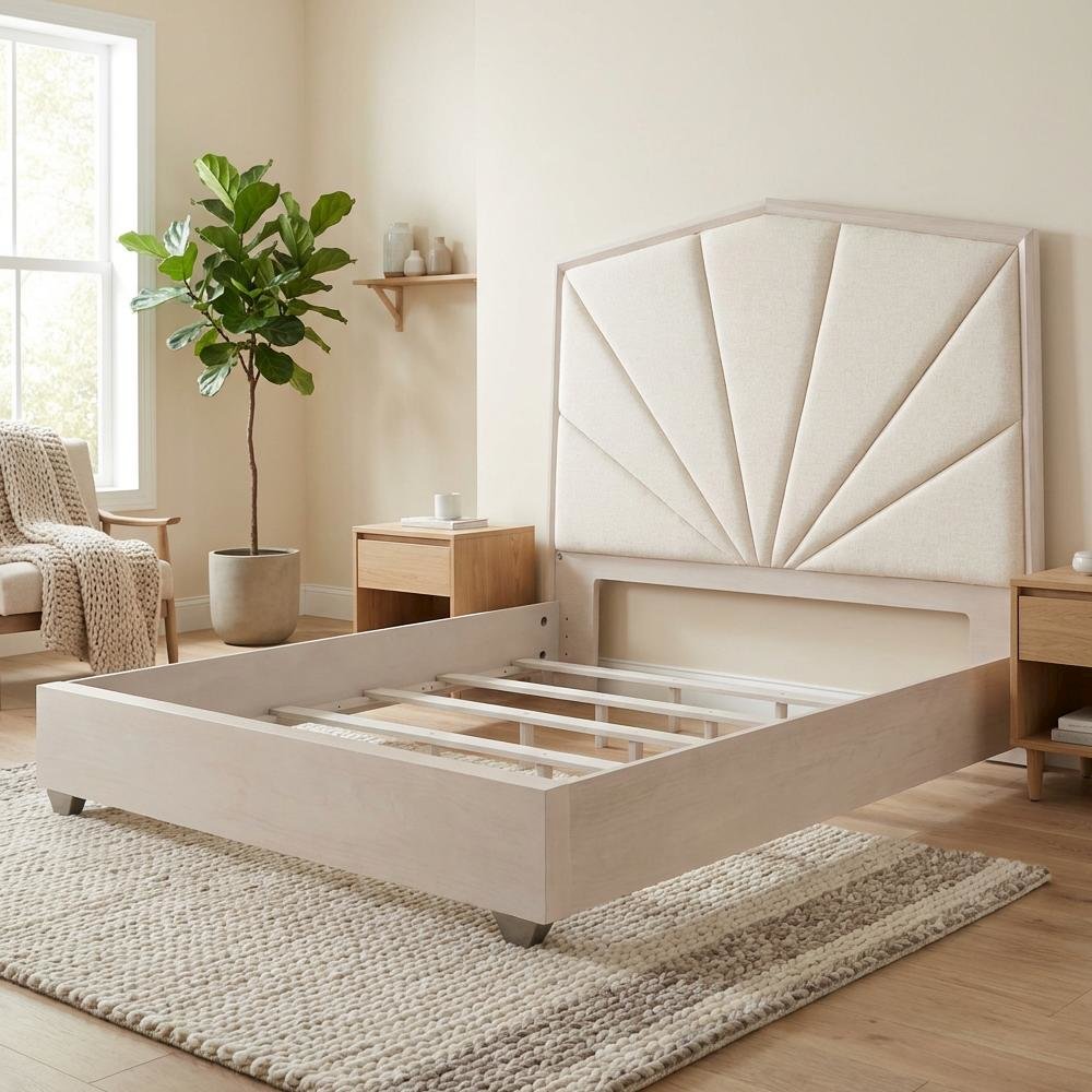 Fantosini King Tufted Panel Bed - Silver Mist