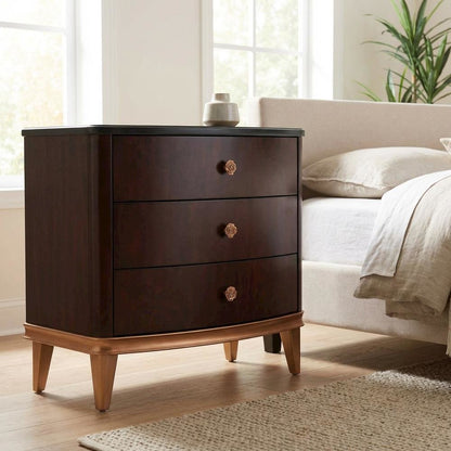 Camellia Field Nightstand - Warm Pecan