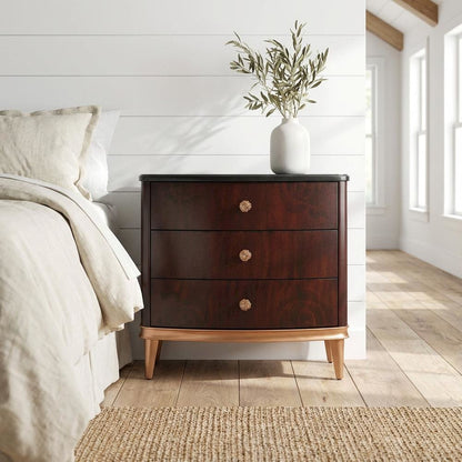 Camellia Field Nightstand - Warm Pecan