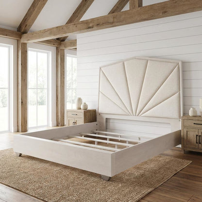 Fantosini King Tufted Panel Bed - Silver Mist