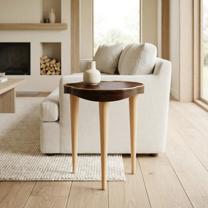 Camellia Field Chairside Table - Warm Pecan