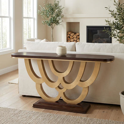 Camellia Field Console Table - Warm Pecan