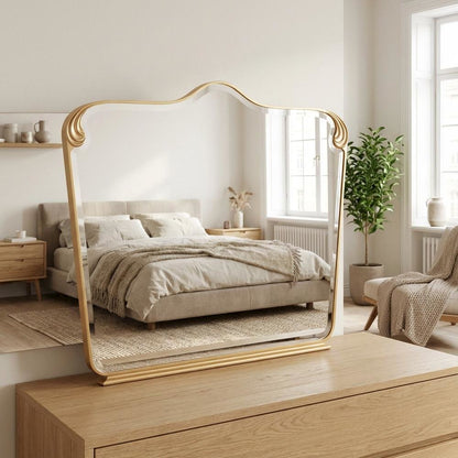 Camellia Field Dresser Mirror - Warm Pecan