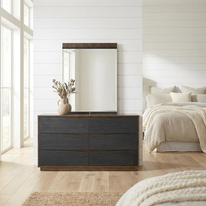 Kayner Dresser with Mirror - Charcoal