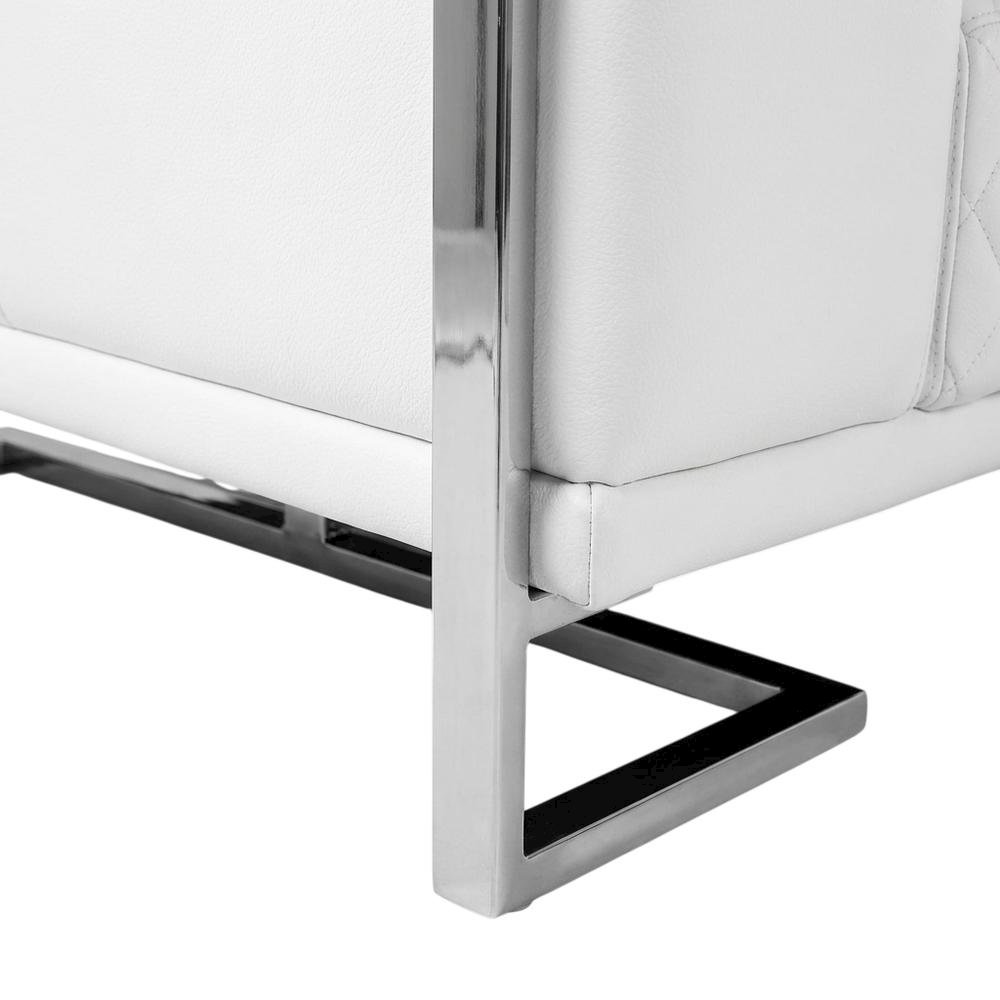 Mia Bella Gianna Chair and Half - White/Stainless Steel