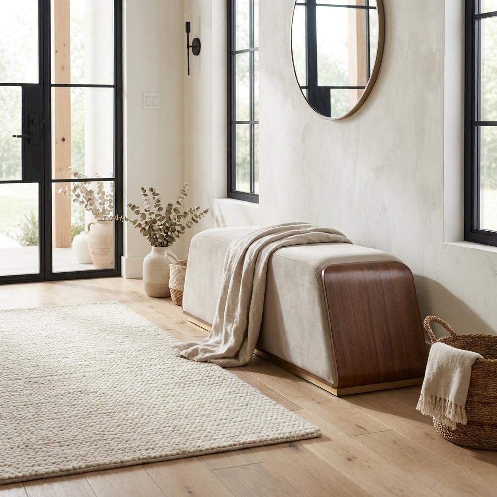 Houston Accent Bench - Porcini/Walnut