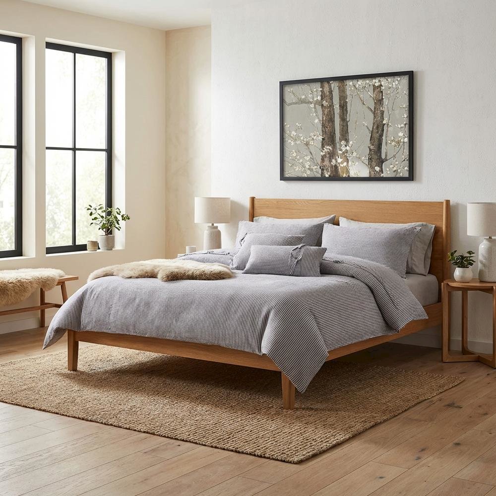 Grant 5-Piece Queen Linen Duvet Set - Charcoal