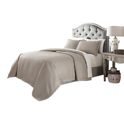 Port Orleans 3-Piece Queen Bed Throw/Coverlet Set - Gray