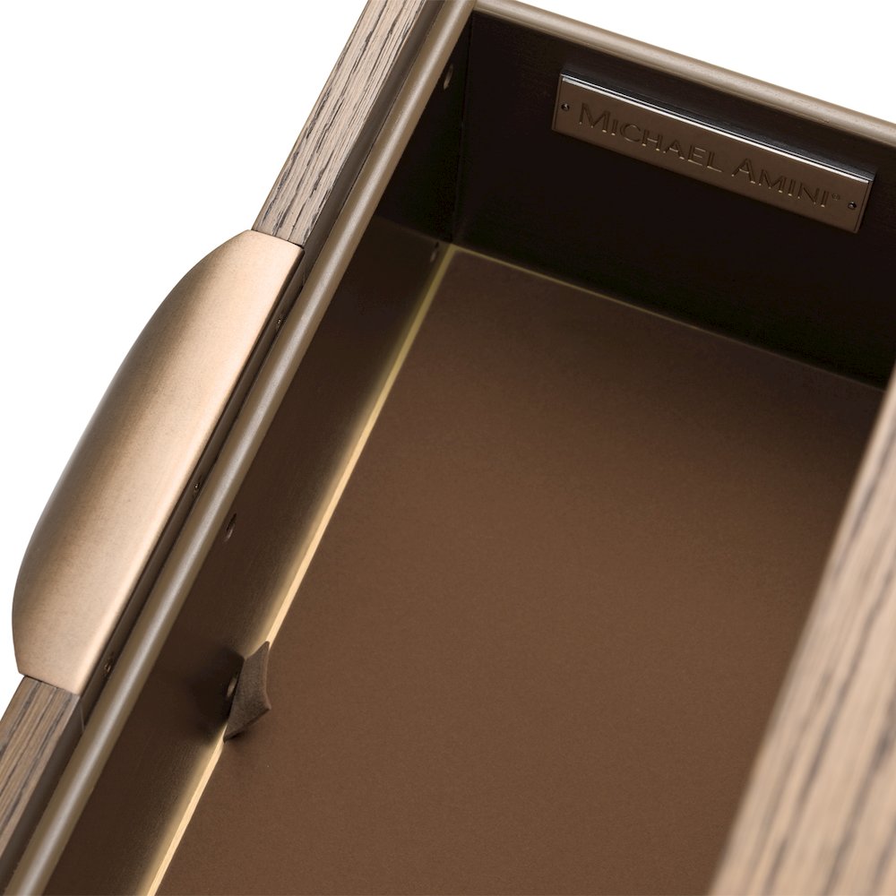 Portrait 1-Drawer Nightstand with LED Lights - Sienna Brown