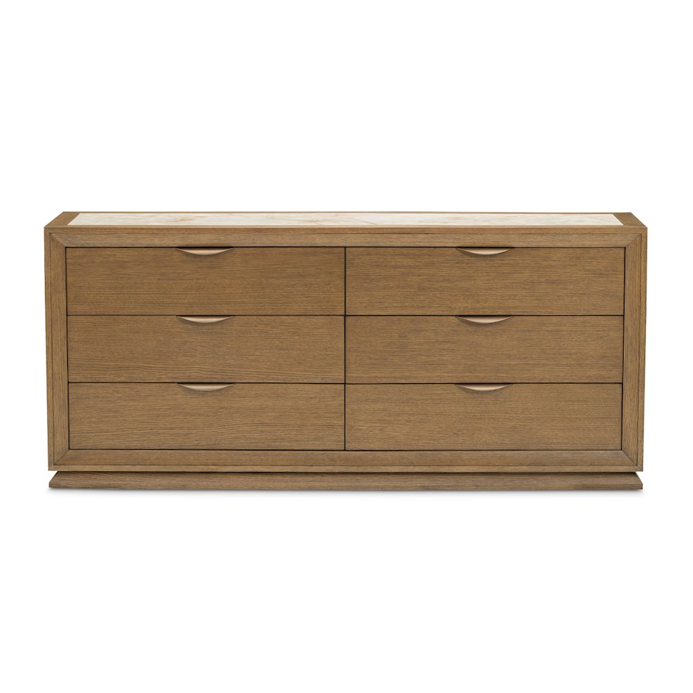 Portrait Dresser with LED Lights - Sienna Brown