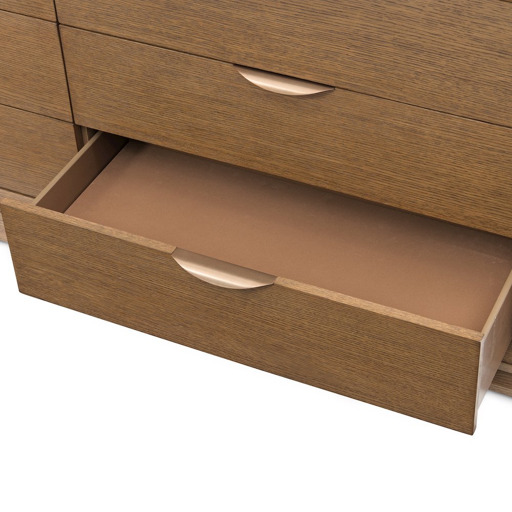 Portrait Dresser with LED Lights - Sienna Brown