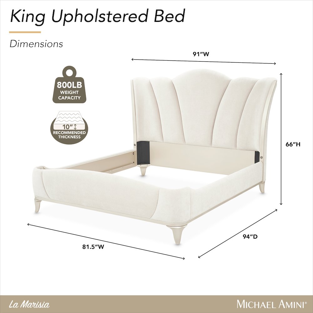 La Marisia Cal. King Upholstered Bed - Tranquil/Champagne Gold