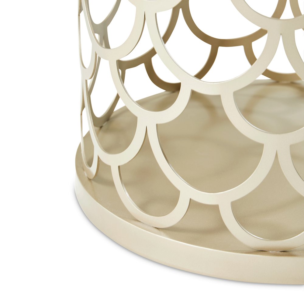 La Marisia Marble Chairside Table - Creamy Pearl/Champagne