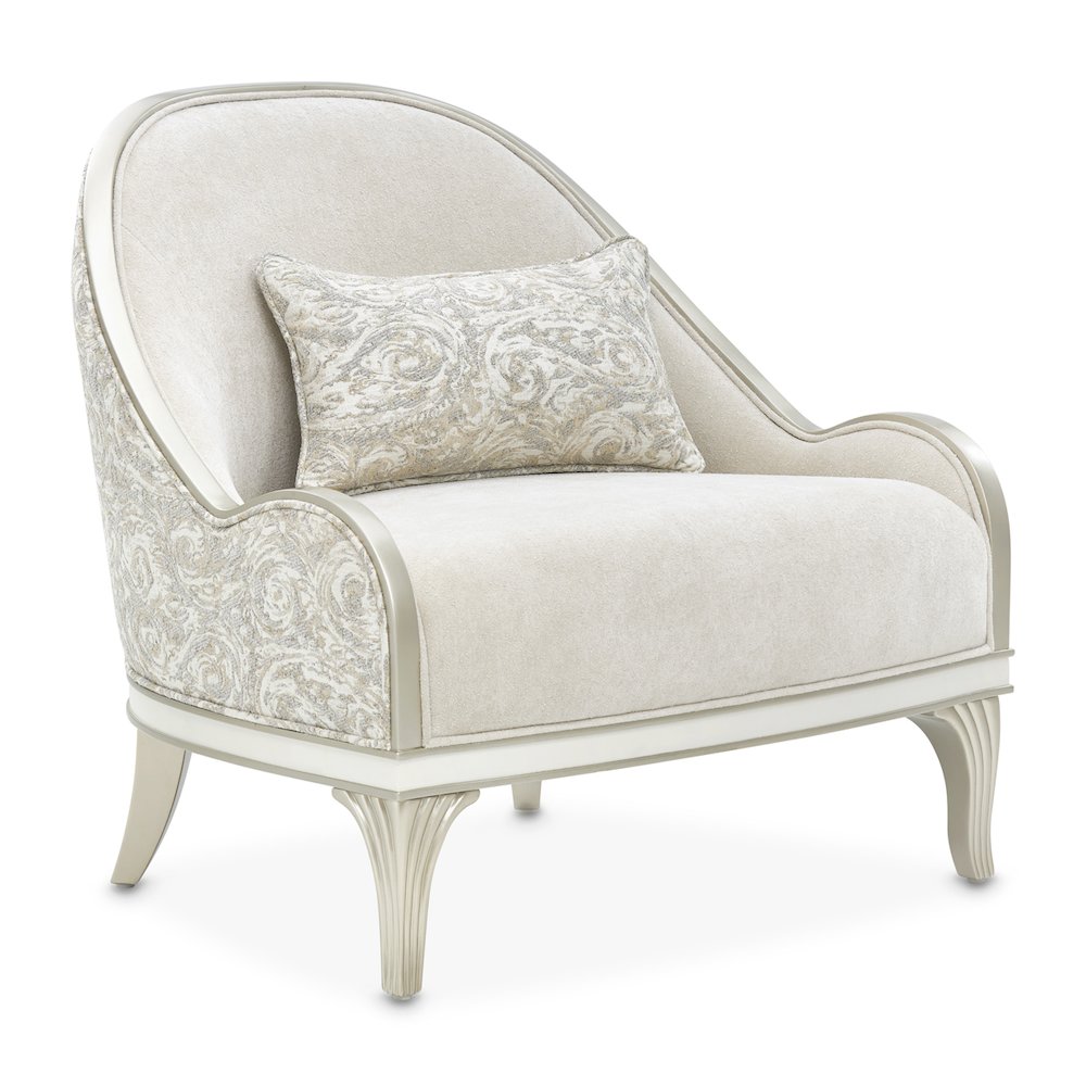 La Marisia Chenille Accent Chair - Tranquil/Light Champagne
