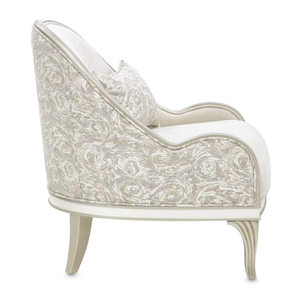 La Marisia Chenille Accent Chair - Tranquil/Light Champagne