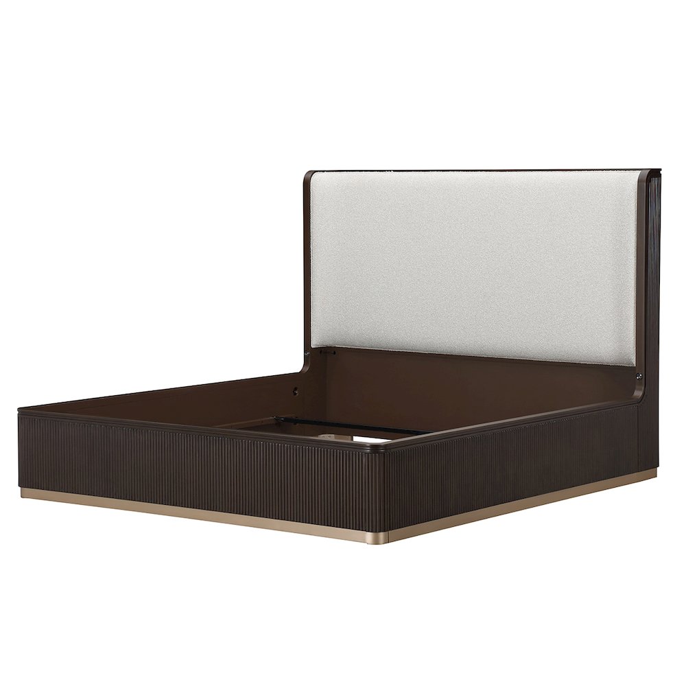 West Kensington Queen Bed - Buff/Medium Espresso