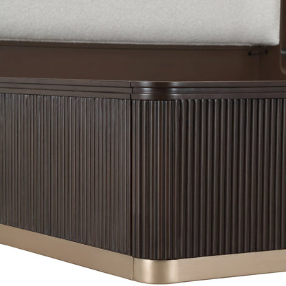 West Kensington Cal. King Bed - Buff/Medium Espresso