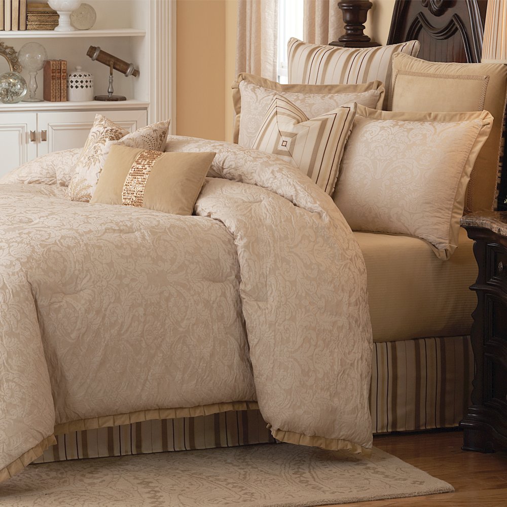 Carlton 9-Piece Queen Comforter Set - Ivory