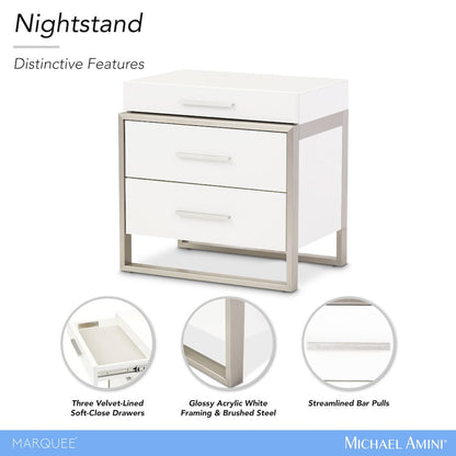 Marquee Nightstand - Cloud White