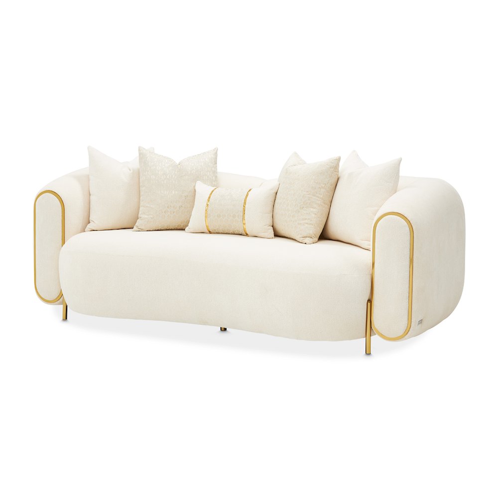 Sassani Loveseat - Crepe/Gold