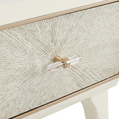 Champagne 1-Drawer Nightstand with Acrylic Finish and Modern Design