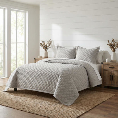 Aragoza 3-Piece Queen Quilt Set - Dove