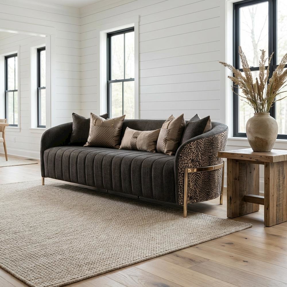 Lisbon Sofa - Onyx/Gold
