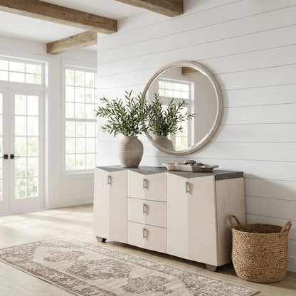 Fantosini Sideboard with Mirror - Silver Mist