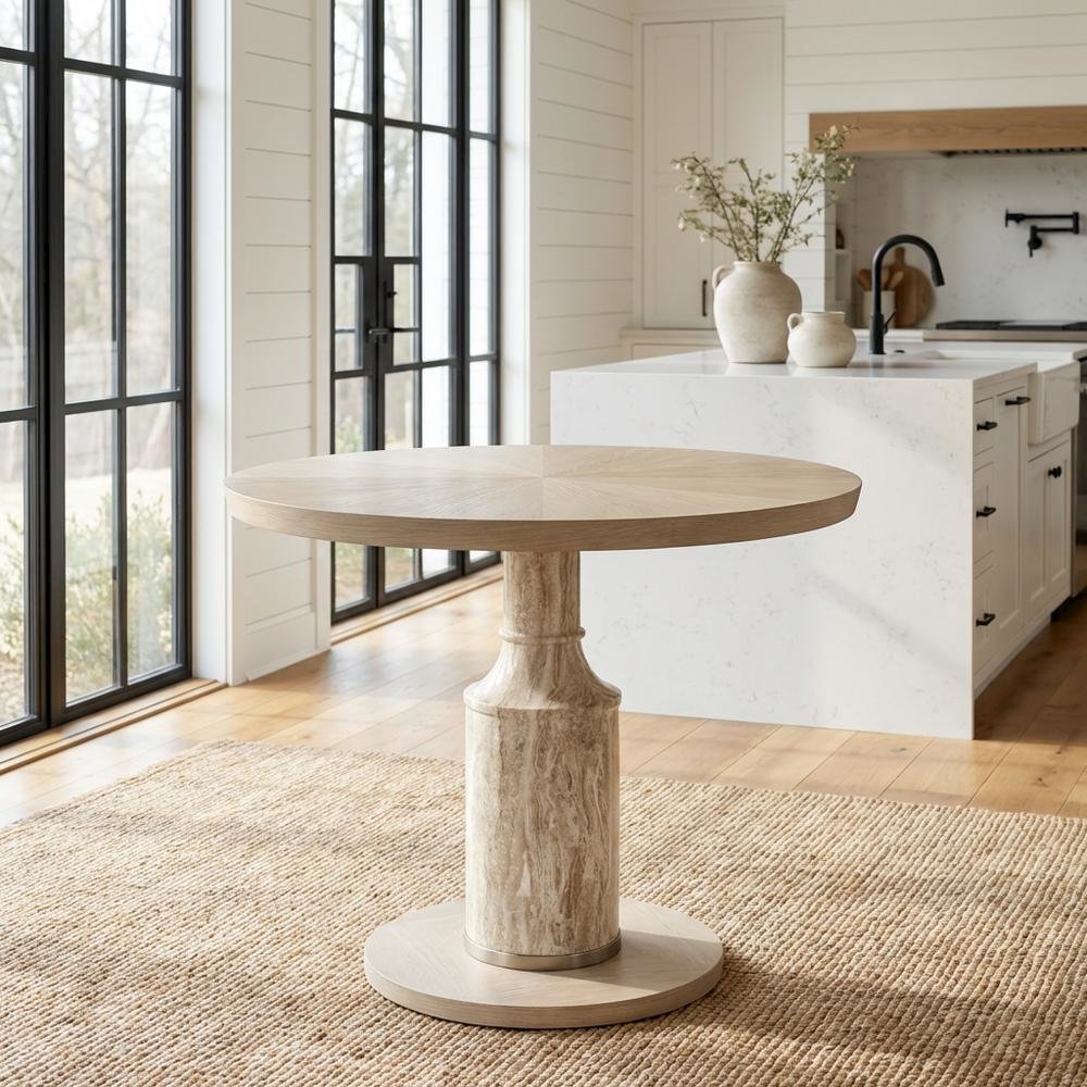 Lotus Bay 40" Round Gathering Table - Sand