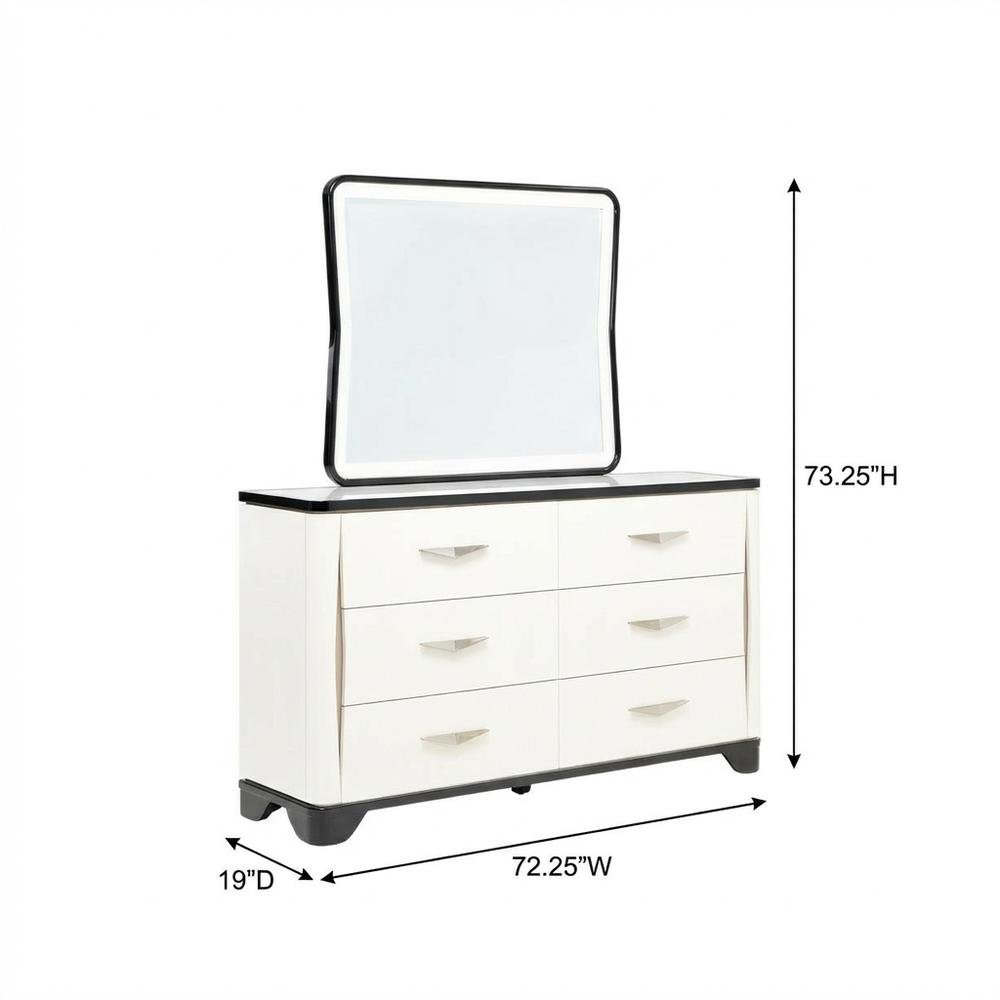 Tuxedo Dresser & Mirror - Piano Keyboard