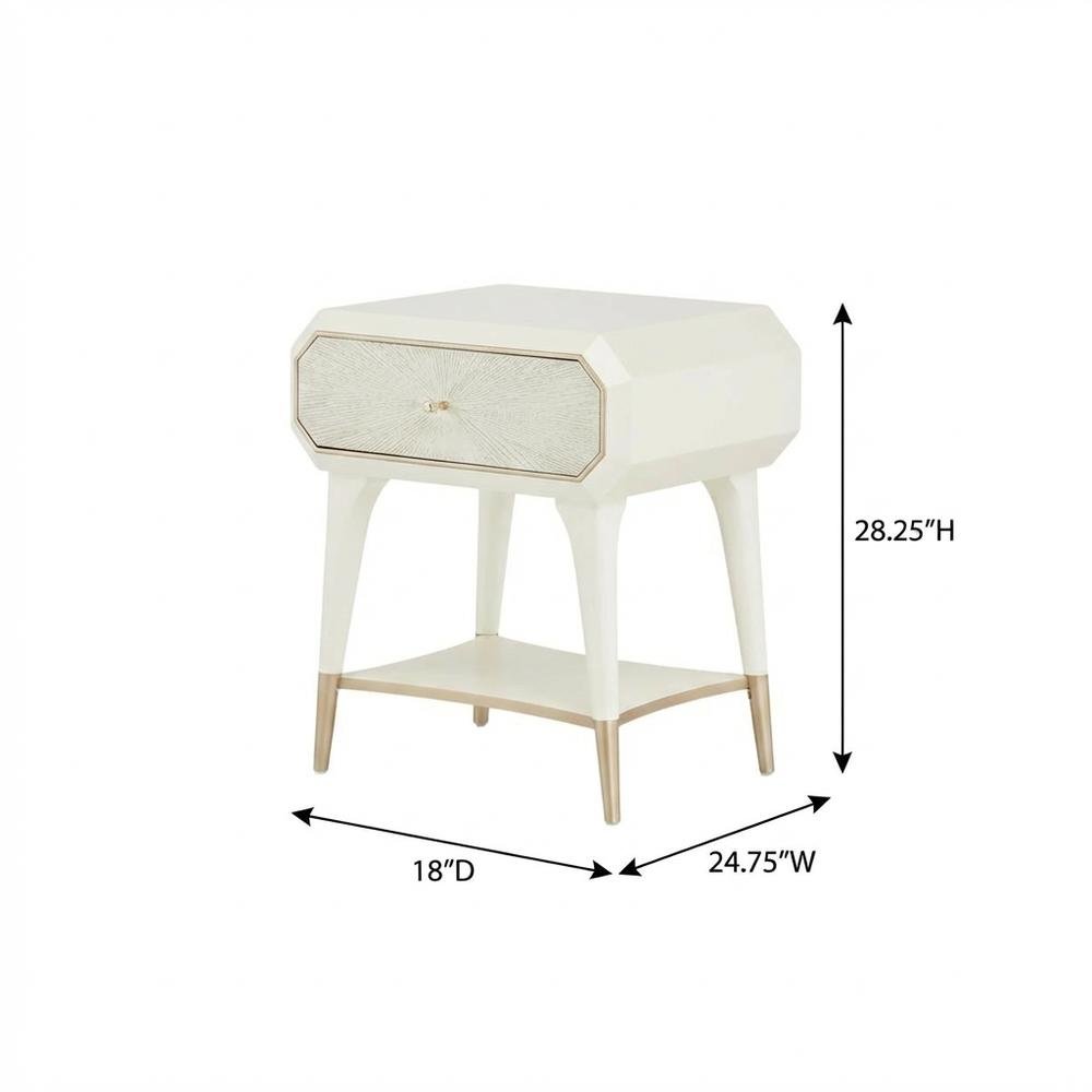 La Rachelle 1-Drawer Nightstand - Champagne