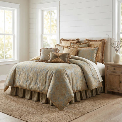 Elizabeth 13-Piece King Comforter Set - Aqua