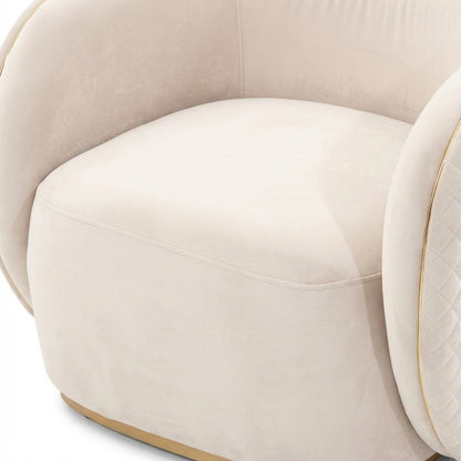 Ariana Accent Chair - Beige/Gold