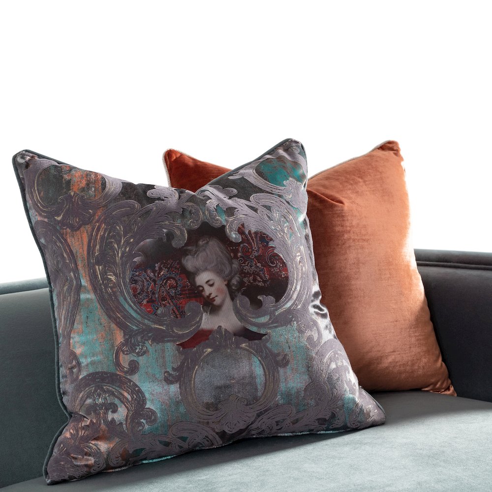 La Francaise Mansion Sofa - Azure/Black