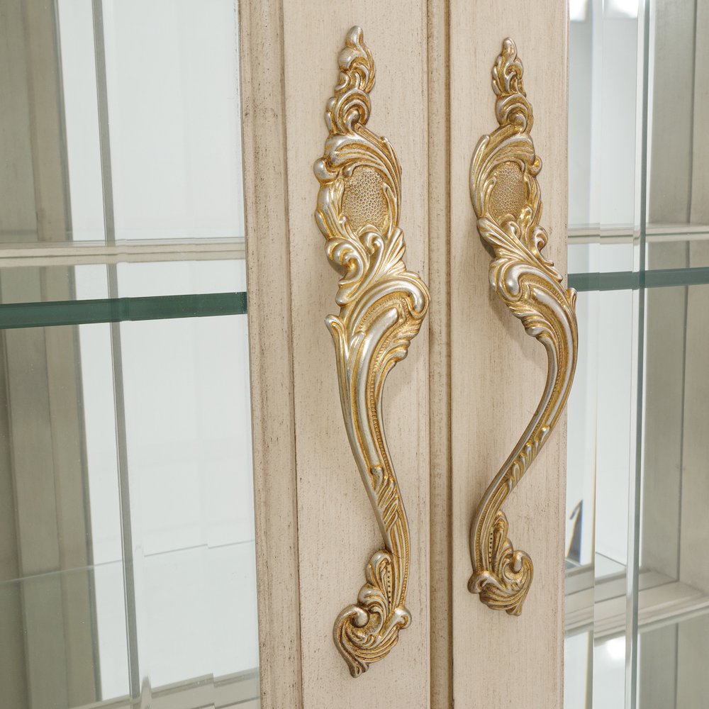 Platine de Royale Curio Display Cabinet - Champagne