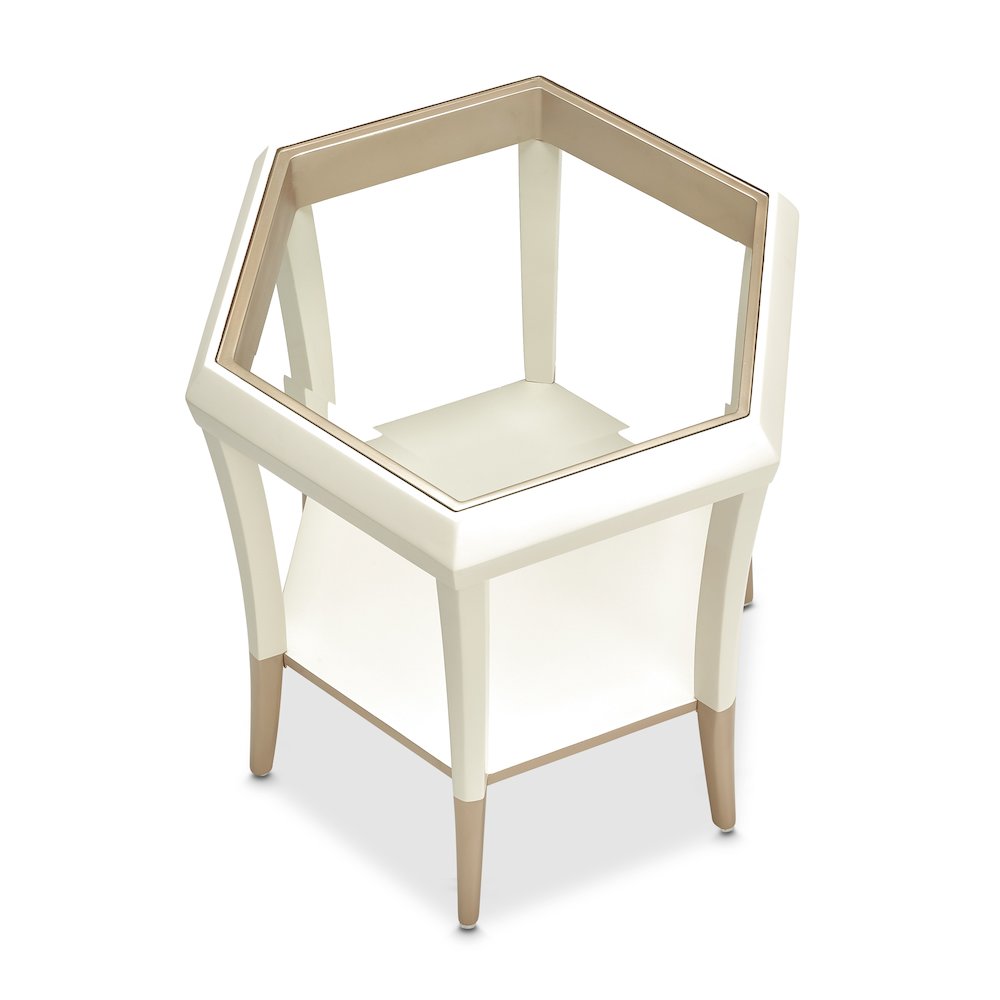 La Rachelle Hexagon Accent Table - Champagne