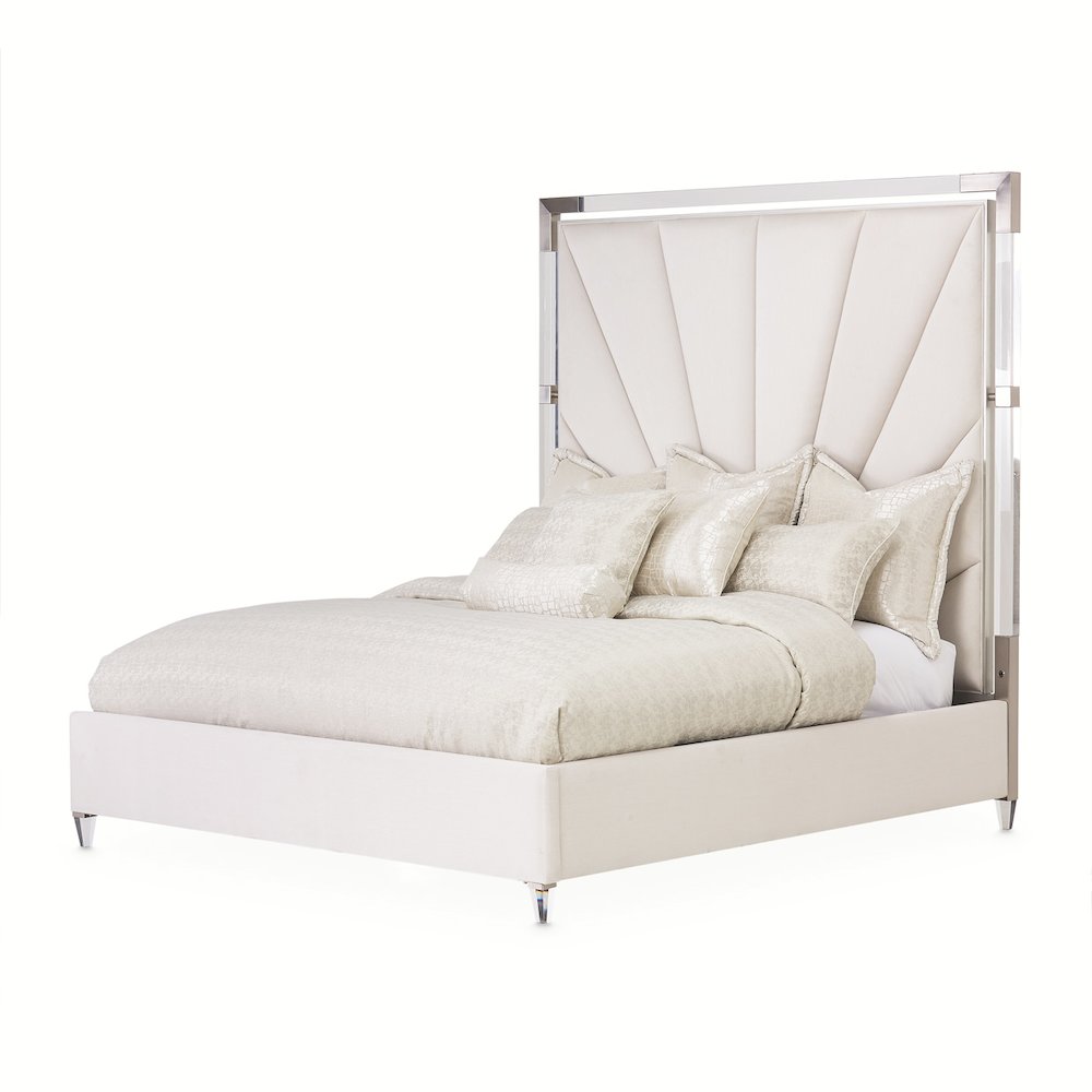 Penthouse Eastern King Tall Panel Bed - Ash Gray
