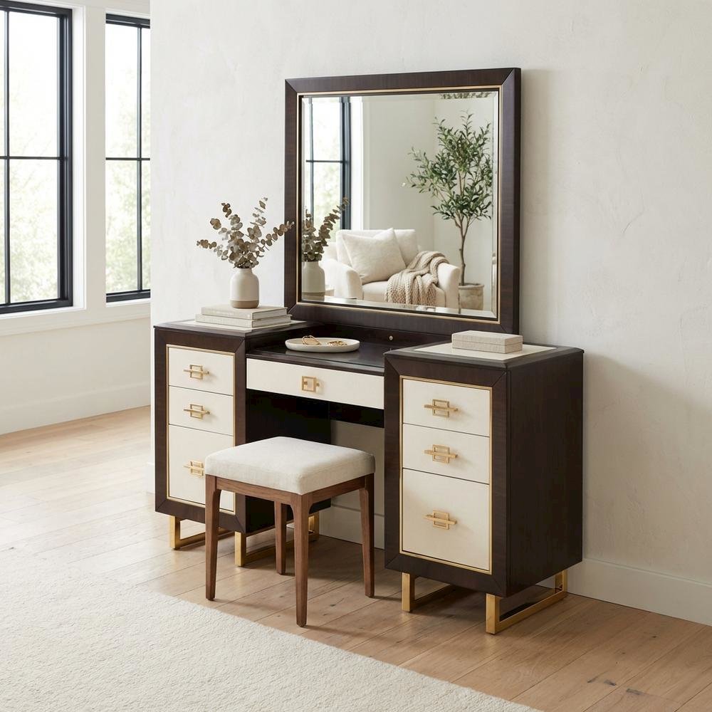 Belmont Place Vanity with Mirror - Espresso
