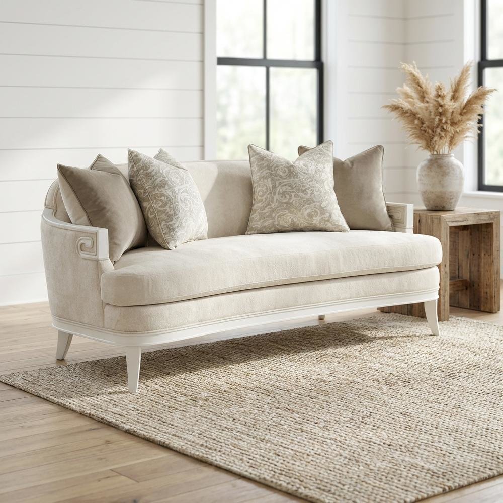 La Marisia Chenille Loveseat - Tranquil/Creamy Pearl