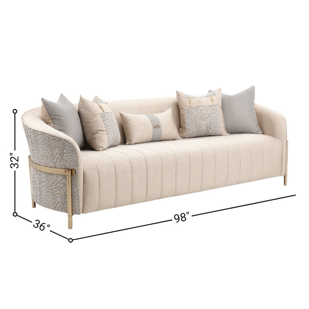 Gold Beige Accent Chair, Living Room Comfy Chair for Reading and Relaxation