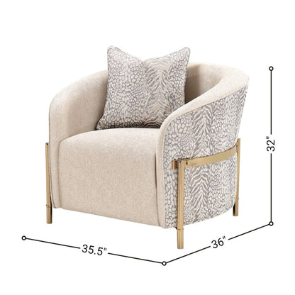 Gold Accent Chair, Comfy Reading Chair and Living Room Chair for Adults
